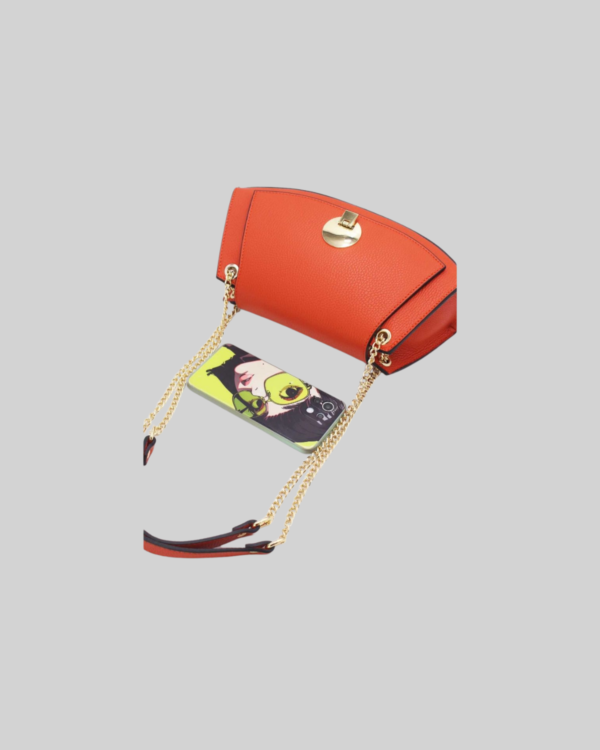 Sac Baguette Vachette Grainée 24C-1488-Orange