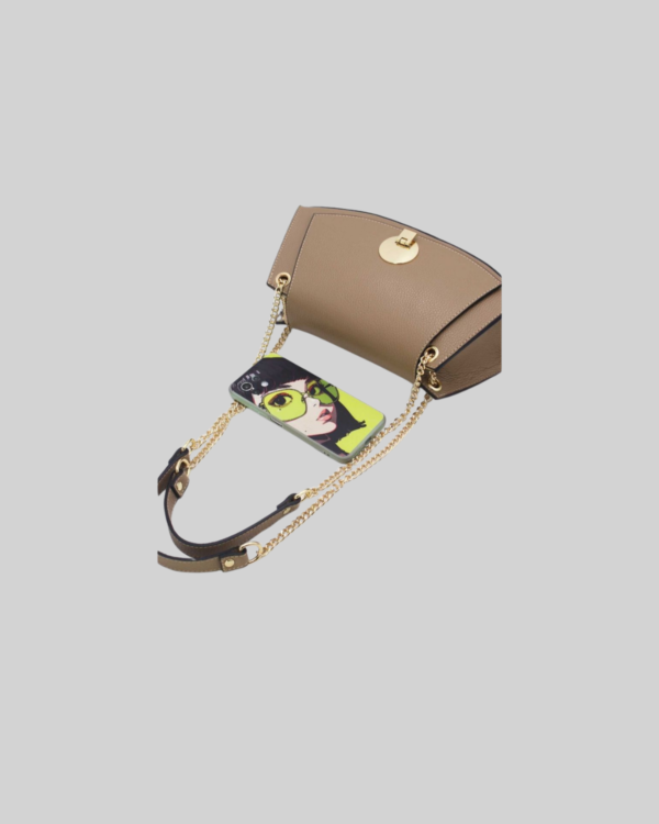 Sac Baguette Vachette Grainée 24C-1488-Taupe