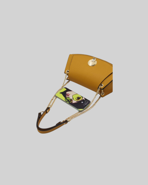 Sac Baguette Vachette Grainée 24C-1488-Jaune